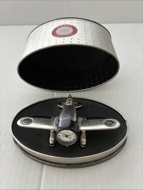 Fossil 54 Collector’s Airplane Time piece Desk Clock Limited Edition  with Tin